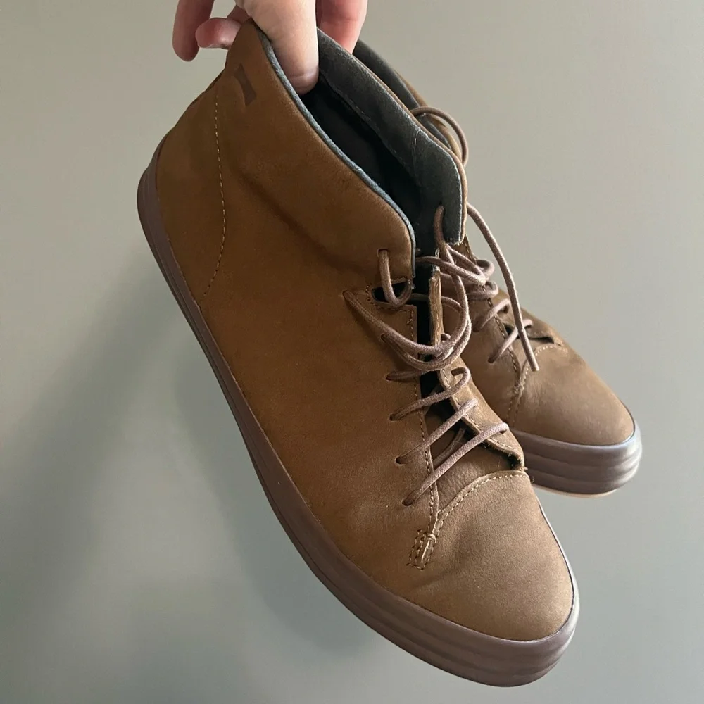 Men's Brown Casual High-Top Sneakers
